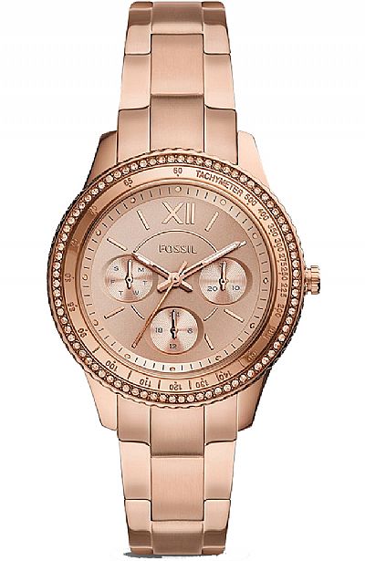  FOSSIL Stella Crystals Rose Gold Stainless Steel Bracelet  ES5106