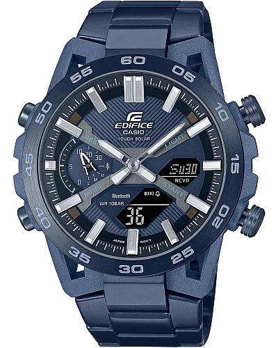  CASIO Edifice Solar Bluetooth Blue Stainless Steel Chronograph  ECB-2000CB-2AEF