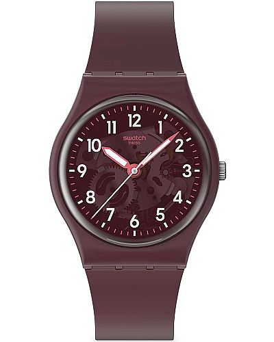 SWATCH Thru TCrown Glasshe  Bordeaux Biosourced Strap   SO28R115