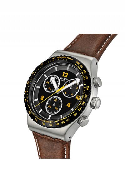  SWATCH Canyon Chaser Leather Chronograph YVS530