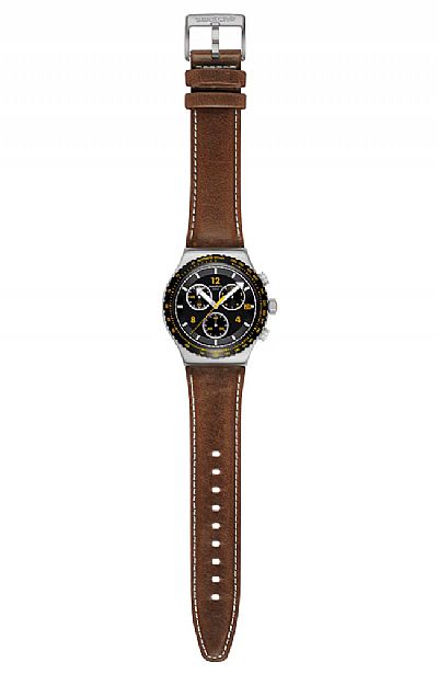  SWATCH Canyon Chaser Leather Chronograph YVS530