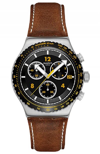  SWATCH Canyon Chaser Leather Chronograph YVS530