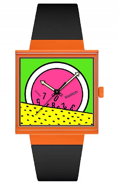 SWATCH BREAK TIME Black Silicone Strap SO34Z101