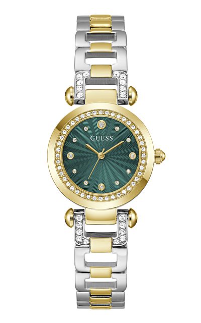 GUESS Ginger Crystals Two Tone Stainless Steel Bracelet GW0869l1