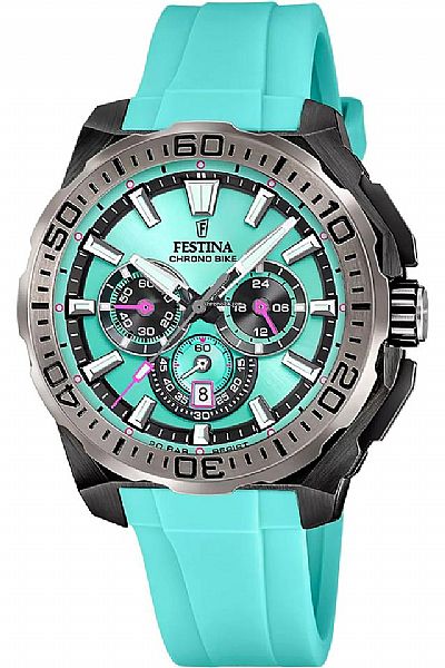 FESTINA CHRONO BIKE MEN'S WATCH F20726/2 BLUE RUBBER STRAP 