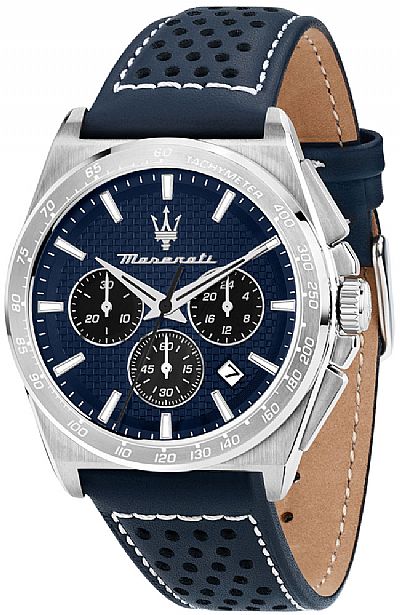  MASERATI Velocita Chronograph Blue Leather Strap  R8871652001