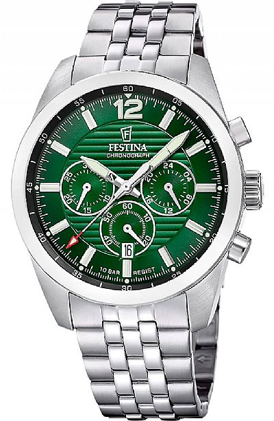  FESTINA Chronograph Silver Stainless Steel Bracelet  F20742/2