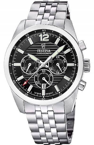FESTINA Chronograph Silver Stainless Steel Bracelet F20742/3