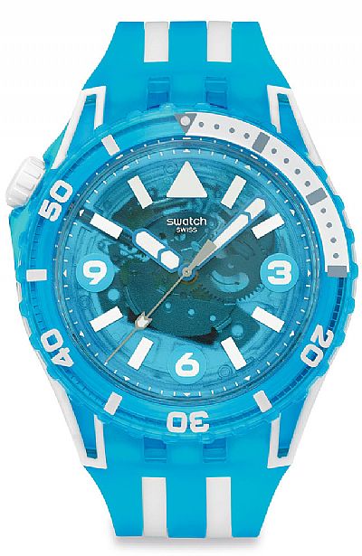  SWATCH Blue Fire Rubber Strap SSCU09S100