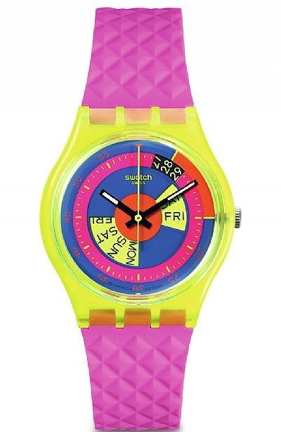SWATCH Shades Of Neon Pink Rubber Strap SO28J700