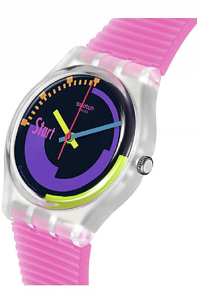 SWATCH Neon Pink Podium Pink Silicone Strap SO28K111