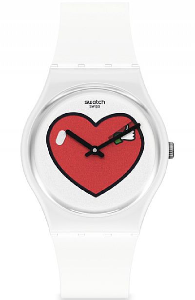 SWATCH Love O'Clock White Rubber Strap GW718