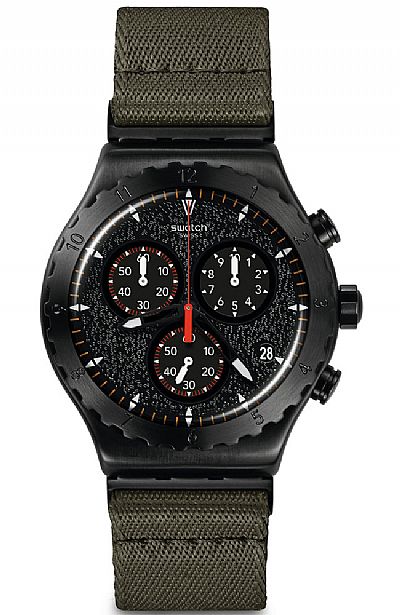 SWATCH By The Bonfire Leather Chronograph YVB416