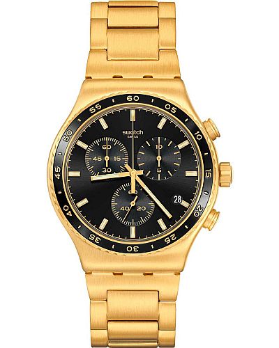 SWATCH In The Black Gold Stainless Chronograph  YVG418G