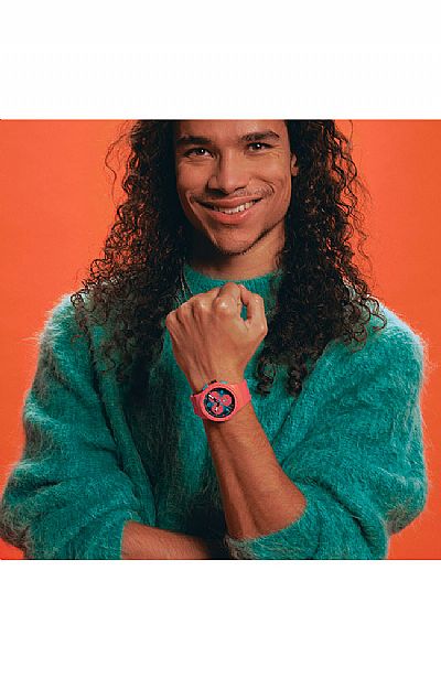  SWATCH Paradiso Kinetiko Rubber Chronograph  SUSP100