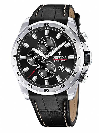  FESTINA Chronograph Black Leather Strap  F20692/4