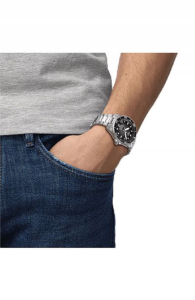 TISSOT T-Sport Seastar 1000 Powermatic 80 Automatic Silver Stainless Steel Bracelet T120.807.11.051.00