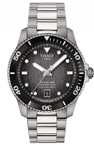 TISSOT T-Sport Seastar 1000 Powermatic 80 Automatic Silver Stainless Steel Bracelet T120.807.11.051.00