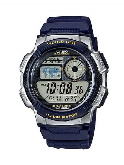 CASIO Digital Red Rubber AE-1000W-2AVEF