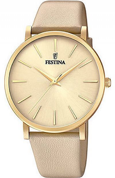 FESTINA Ladies Beige Leather Strap F20372/2