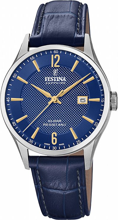 FESTINA Gents Saphire Swiss Made Leather Strap F20007/3